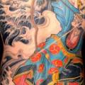 tatuaje Japoneses Espalda Samurai por Leu Family Iron