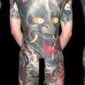 Leg Japanese Back Demon tattoo by Leu Family Iron