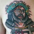 Chest Jesus Religious tattoo by Sorry Mom