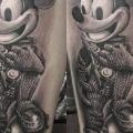 Calf Mickey Mouse Character tattoo by NR Studio