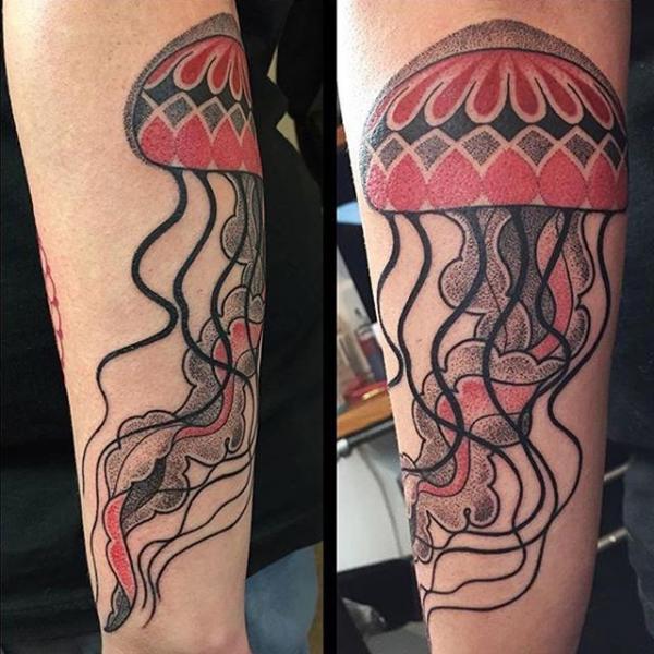 Dotwork Jellyfish Tattoo by NR Studio