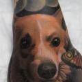 tatuaggio Realistici Cane Mano di NR Studio