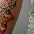 Arm Geometric Deer tattoo by Voice of Ink
