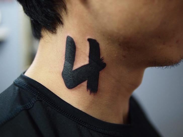 Lettering Neck Number Tattoo by Art Faktors