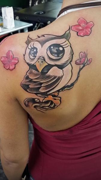 Back Owl Character Tattoo by Art Faktors