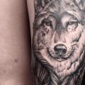 Wolf Thigh tattoo by Art Faktors