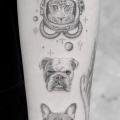 Arm Hund Dotwork tattoo von Bang Bang