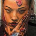 tatouage Bras Portrait Japonais Geisha par Bang Bang