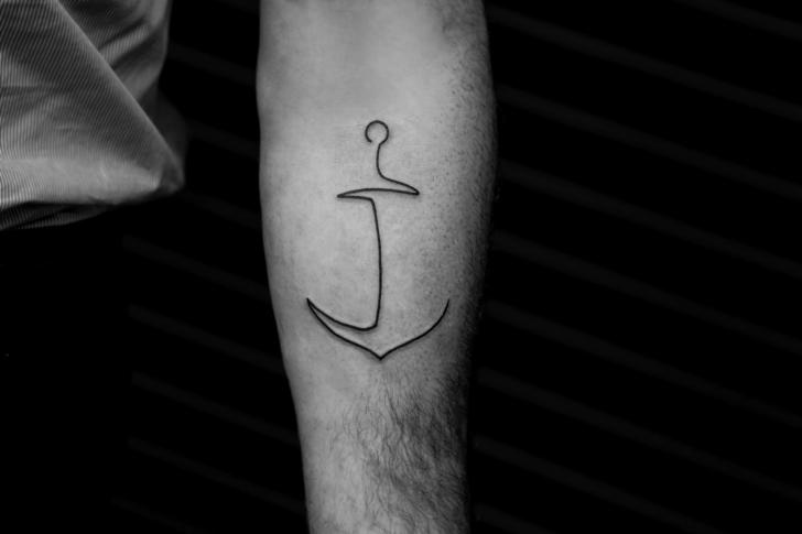 Arm Anchor Line Tattoo by Bang Bang