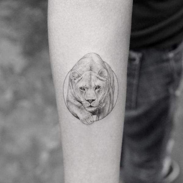 Arm Realistic Lion Tattoo by Bang Bang