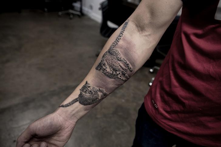 Arm Realistic Leopard Tattoo by Bang Bang