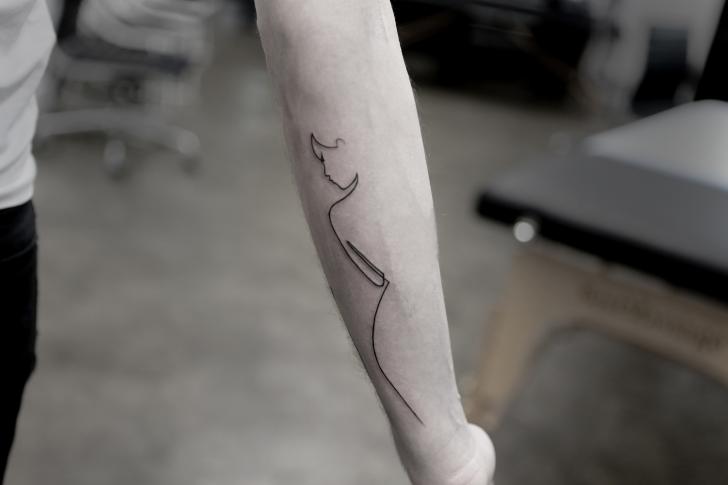 Arm Line Woman Silhouette Tattoo by Bang Bang