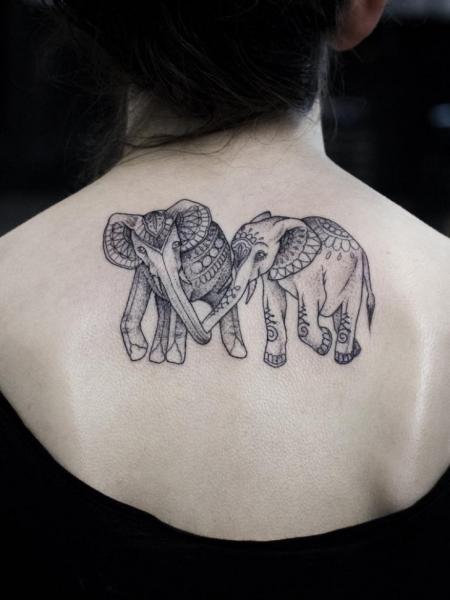 Back Elephant Tattoo by Bang Bang