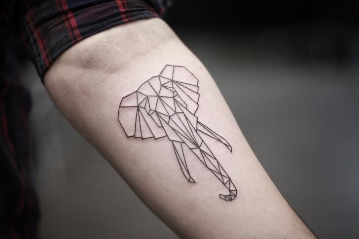 Arm Elefant Geometrisch Tattoo von Bang Bang