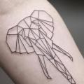tatuaggio Braccio Elefante Geometrici di Bang Bang