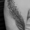 Shoulder Feather Geometric tattoo by Bang Bang