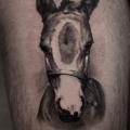 Realistic Thigh Donkey tattoo by Bang Bang