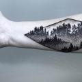 Arm Dotwork Forest tattoo by Logia Barcelona