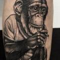 Arm Monkey Smoke tattoo by Logia Barcelona