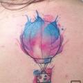 Back Water Color Baloon tattoo by Logia Barcelona