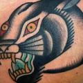 Chest Old School Panther tattoo by Logia Barcelona