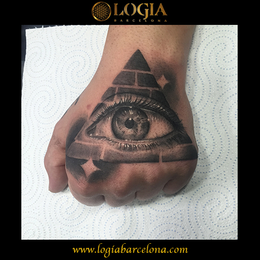 Hand Eye God Triangle Tattoo by Logia Barcelona