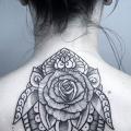 Flower Back Neck Decoration tattoo by Logia Barcelona