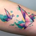 Water Color Origami tattoo by Logia Barcelona