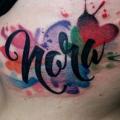 Side Lettering Water Color tattoo by Logia Barcelona