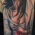 Arm Sword Woman tattoo by Kings Avenue Tattoo