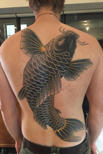 Back Carp Koi Tattoo by Kings Avenue Tattoo