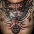 Chest Lion tattoo by Kings Avenue Tattoo