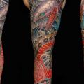 รอยสัก งู ญี่ปุ่น ปลอกแขน โดย Kings Avenue Tattoo