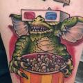 Arm Gremlin Pop Corn tattoo by Good Kind Tattoo