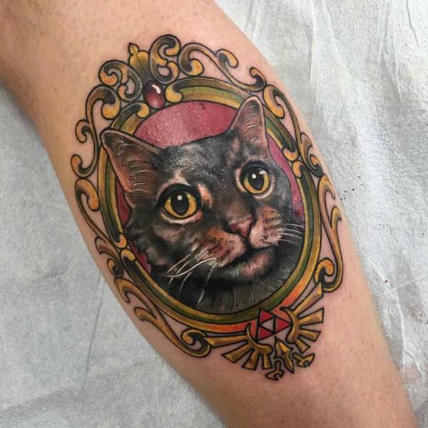 Colorful Animal Tattoo Art Cat By Natasha Lisova 10