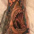 Foot Shark tattoo by Good Kind Tattoo