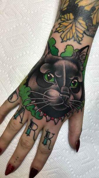 Hand Cat Tattoo by Good Kind Tattoo