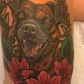Realistic Dog Thigh tattoo by Good Kind Tattoo