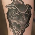 Arm Owl tattoo by Electric Anvil Tattoo