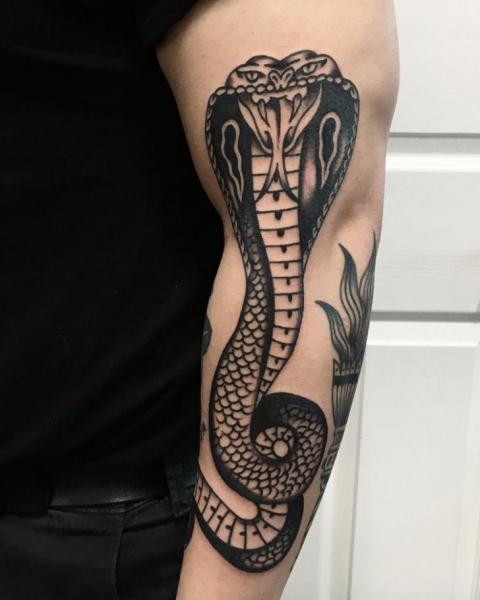 Arm Snake Tattoo by Electric Anvil Tattoo