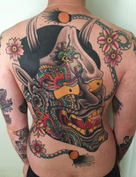 Japanese Back Dragon Tattoo by Electric Anvil Tattoo