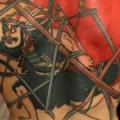 tatuaje Japoneses Espalda Samurai por Electric Anvil Tattoo
