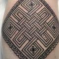 tatuaż Łydka Geometryczny przez Electric Anvil Tattoo