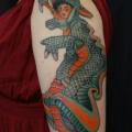 Arm Crocodile Woman tattoo by Electric Anvil Tattoo