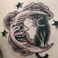 Shoulder Cat Moon tattoo by Electric Anvil Tattoo