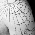 tatuaggio Spalla Pianeta Spazio di Electric Anvil Tattoo