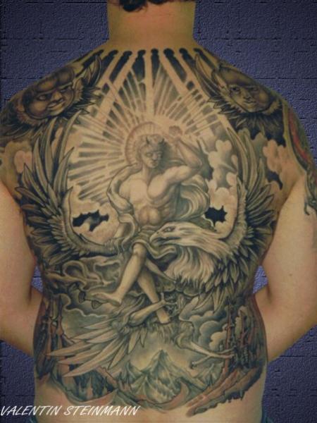 Fantasy Back Angel Eagle Tattoo by Tattoo Valentin