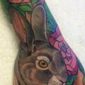 Arm Flower Rabbit tattoo by Black Anvil Tattoo