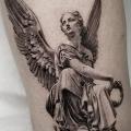Angel Dotwork Statue tattoo by Dot Ink Group
