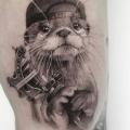 Arm Dotwork Tattoo Machine Animal Cap tattoo by Dot Ink Group